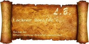 Lackner Bonifác névjegykártya